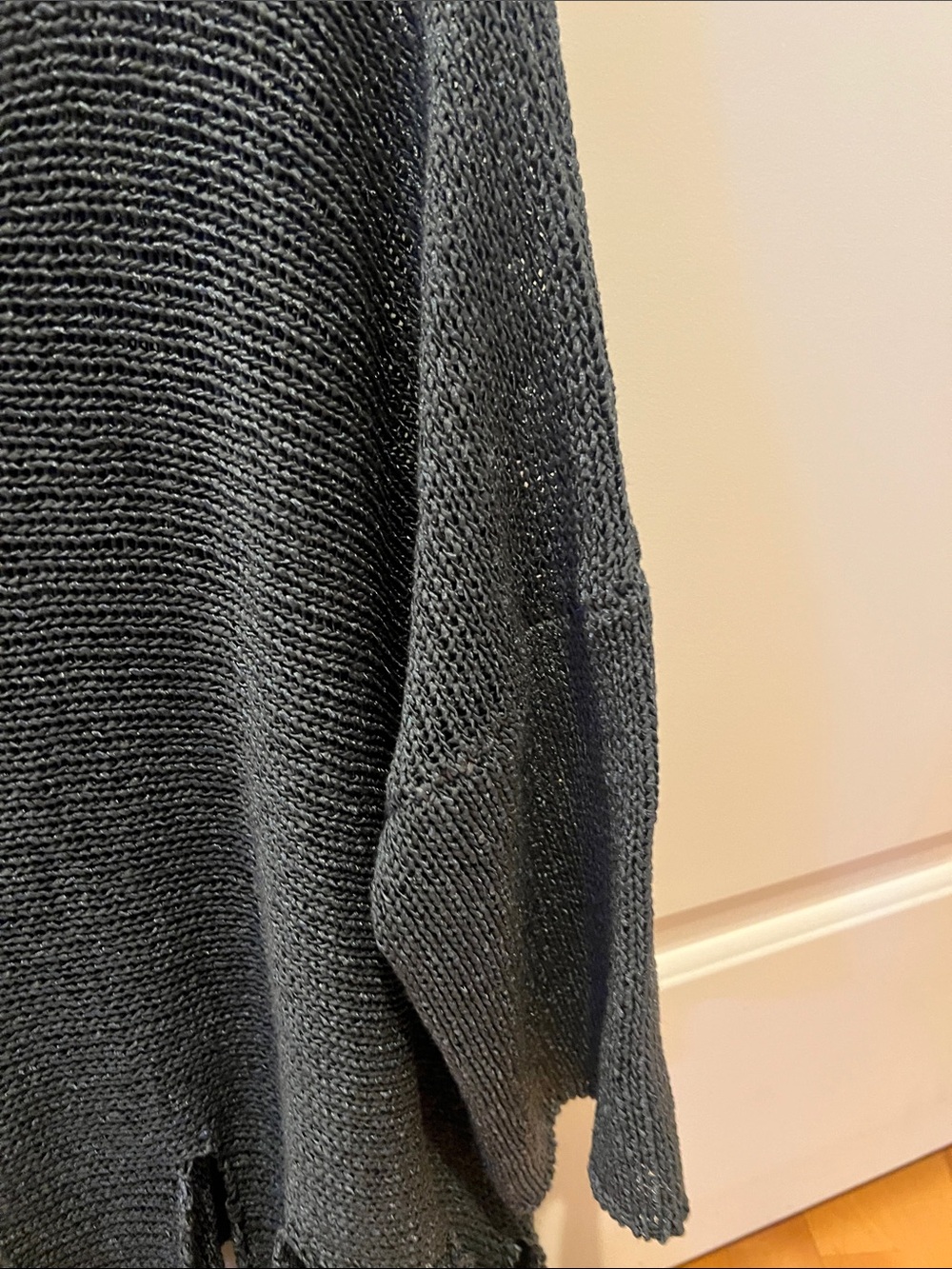 Dark Teal Distressed Knit Women's Sweater, worn once, stunning! - Picture 3 of 4